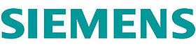 Siemens Logo: Türkiser Schriftzug auf weißem Hintegrund